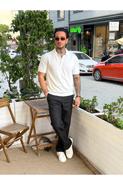 manch collection Buttoned Basic Polo Neck Knitwear
