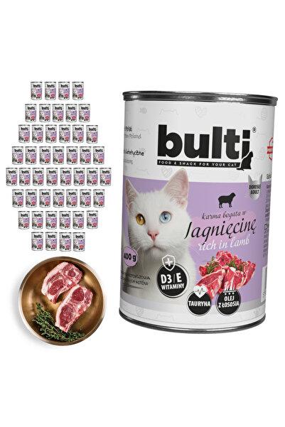 Bulti Hrană umedă completă pentru pisici, bogată în miel, conservă 48x400g