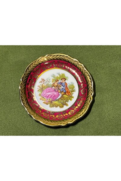 Fransız Limoges Limoges Porcelain Mini Decorative Plate - 8.5 cm in Diameter ...