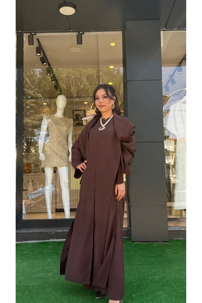 Bahar Üçlü Abaya Takım Premium Kalite