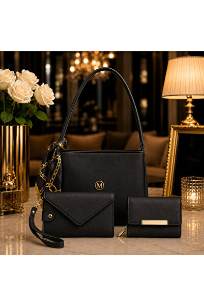 MODAMARKM Modern 3-Piece Set for Women: Shoulder Bag, Phone Bag and Wallet Se...