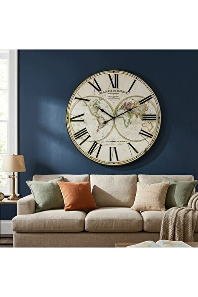 NO BRAND Ceas de perete rotund elegant de 58CM pentru living, bucătărie, hol