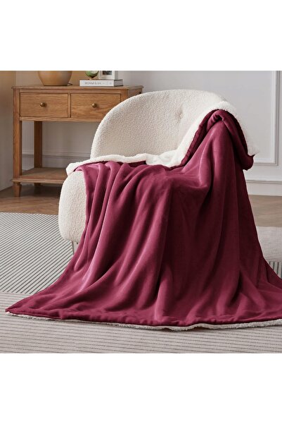 BEDSURE Pătură fleece 150 cm x 200 cm roșie