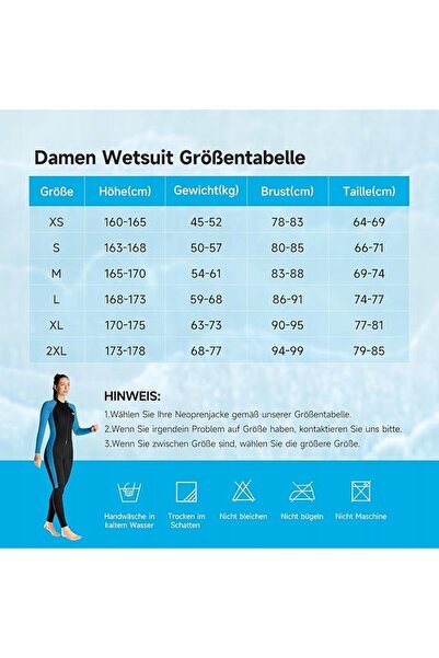 NO BRAND Costum de neopren Dive&Sail 3 mm, mărimea L