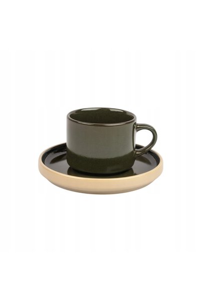 NO BRAND Set 2 cești cu farfurioare pentru cafea și ceai, 200 ml, ceramică, v...