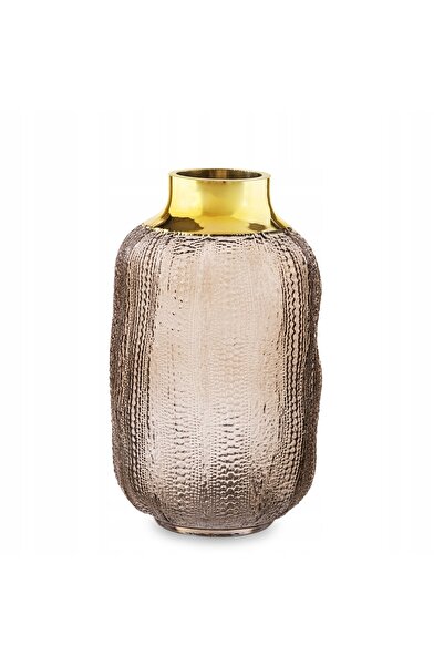 NO BRAND WAZON STICLĂ ARTĂ MODERNĂ AUR 24.5 CM GLAMOUR