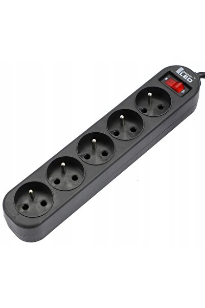 NO BRAND Prelungitor cu protecție la supratensiune, cu 5 prize, 3 m, negru, E...