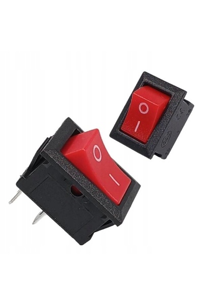 ABC 100x Întrerupător basculant bistabil KCD1 Roșu Mat 21x15mm