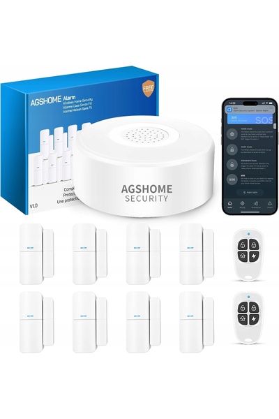 NO BRAND AGSHOME Kit de alarmă inteligent Wi-Fi, 11 piese