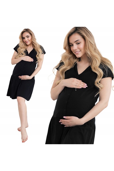 NO BRAND FORMOMMY TRICOU DE SARCINĂ ȘI ALĂPTARE CU VOLAN, NEGRU, MĂRIME L