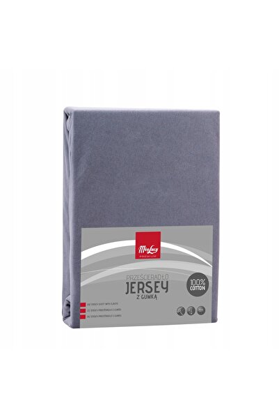 NO BRAND Cearșaf de pat din jerseu cu elastic 100x200cm grafit