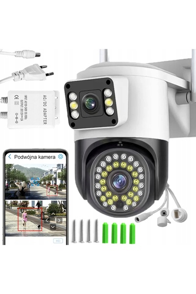 NO BRAND Cameră IP WiFi Inteligentă de Exterior Rotativă QHD 2x 4MP Zoom cu A...