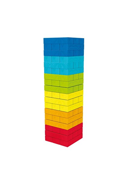 Smily Play Turn din lemn, Jucărie puzzle cu blocuri din lemn, 54 de piese, Anek