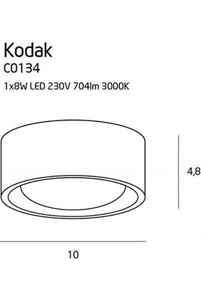 NO BRAND Spot de tavan Maxlight KODAK LED 8W IP44 alb modern