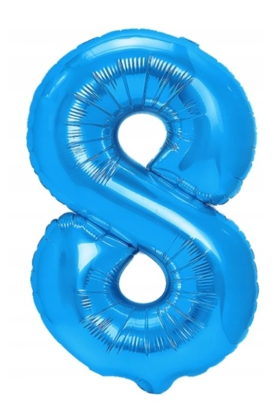 PartyPal Balon din folie număr 8 albastru închis 100cm NUMĂR MARE PENTRU ANIV...