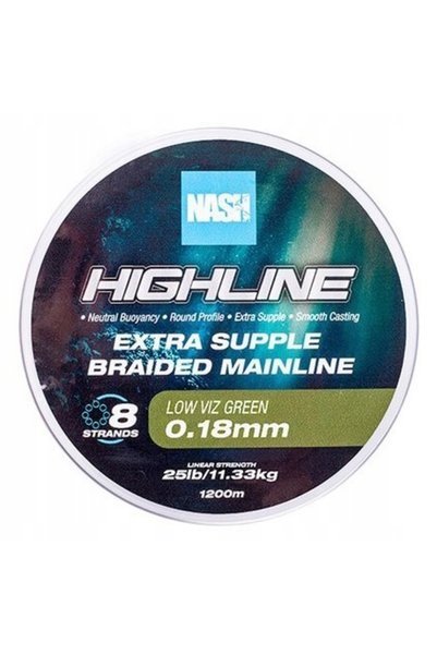 NO BRAND Plecionka Nash Highline Extra Supple Braid 0,18mm 1200m Verde Diamet...
