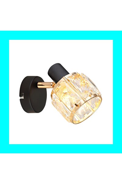 NO BRAND Candelabru Candellux Dubai glamor negru/auriu cu cristale 1xE14 40W