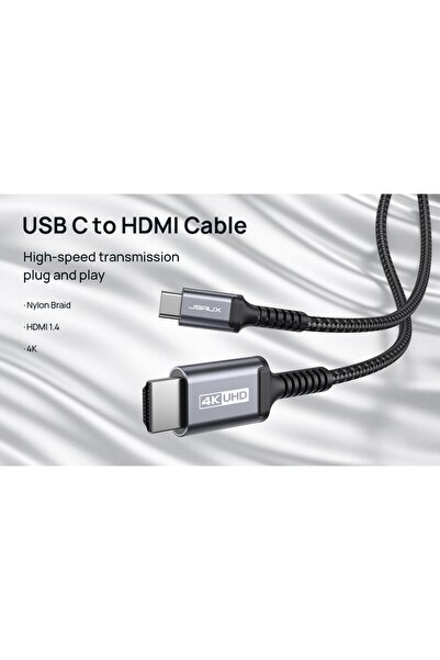 jsaux Cablu USB C la HDMI 5m USB Tip C la HDMI 4K UHD