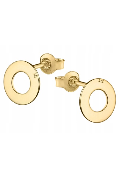 NO BRAND Cercei cerc din argint 925 placat cu aur, pentru femei, de culoare a...