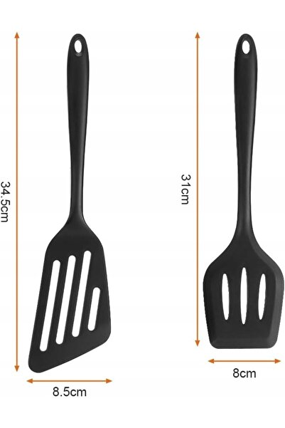 NO BRAND SPATULE DE BUCĂTĂRIE DIN SILICON CU MÂNER DIN OȚEL, REZISTENTE LA TE...