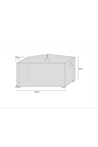 NO BRAND Husă de protecție pentru masă de grădină dreptunghiulară gri 300x120...