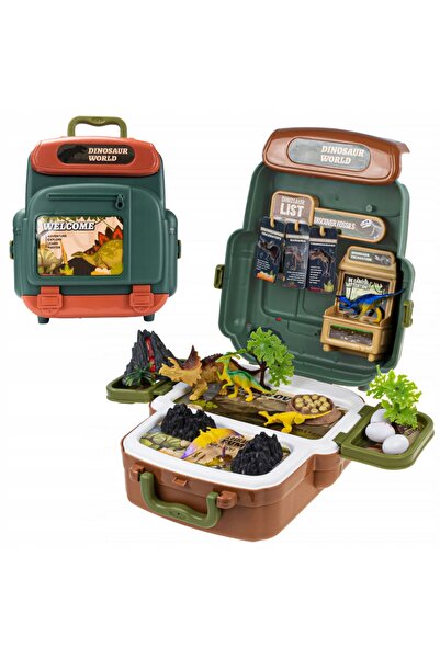 woopie SET MARE FIGURINE DINOSAURI CU OUĂ ÎN Rucsac VOLCANO XXL