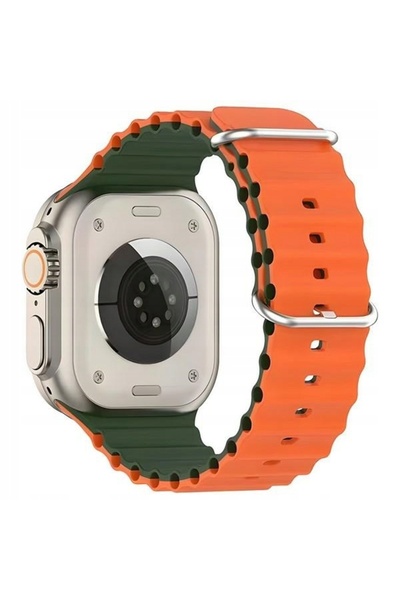 Beline Curea Apple Watch din silicon Waves 38/40/41mm verde-portocaliu /gr