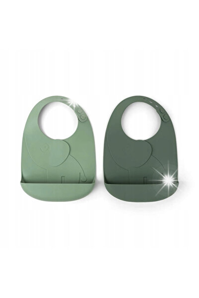 NO BRAND Bavetă din silicon Done by Deer Peekaboo, 2 bucăți Elphee Green 1309903