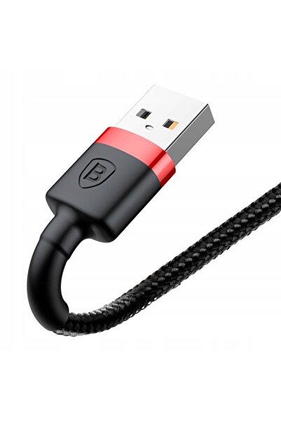 NO BRAND Cablu 50cm Baseus Cafule Lightning USB 2,4A (negru-roșu)