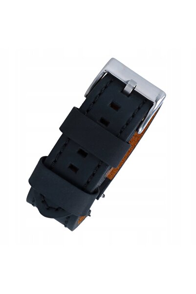 NO BRAND Curea de ceas din piele DILOY NEGRU 18 mm XL TELESCOPICĂ GRATUITĂ QU...