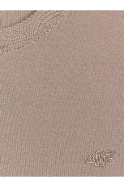 4F Tricou bărbătesc M2967 maro deschis 4FWAW25TTSHM2967 82S MĂRIMEA S