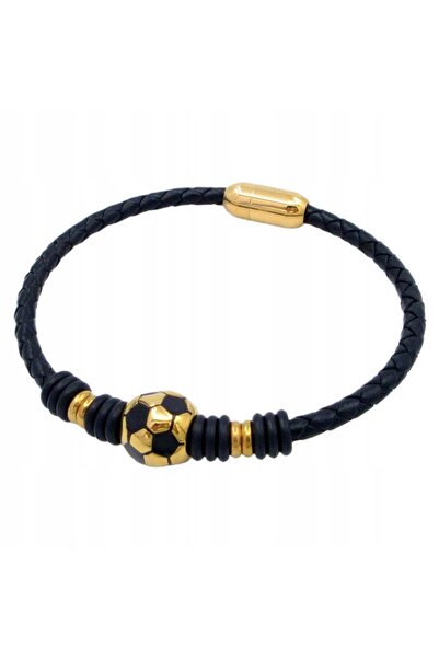 NO BRAND Brățară de fotbal din piele pentru iubitorii de fotbal, din oțel chi...