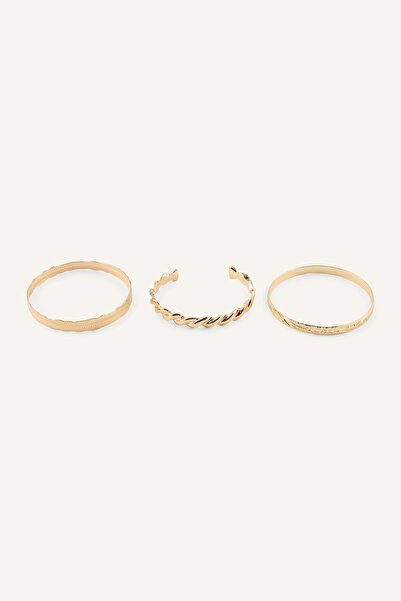 DeFacto Women's Twisted Detailed and Textured 3-Piece Bracelet I1349Axns