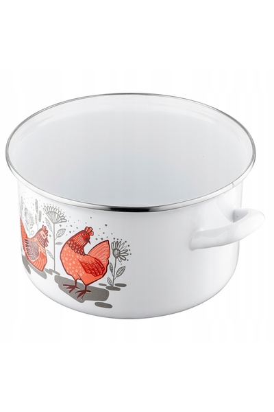 NO BRAND Oală emailată Pleszew Rubinka 22cm 4.7L Colorată, pentru inducție
