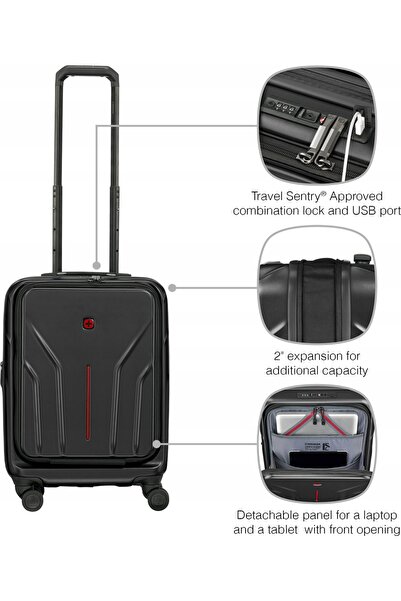 Wenger Valiză de cabină Amplix Hardside 55 cm Negru