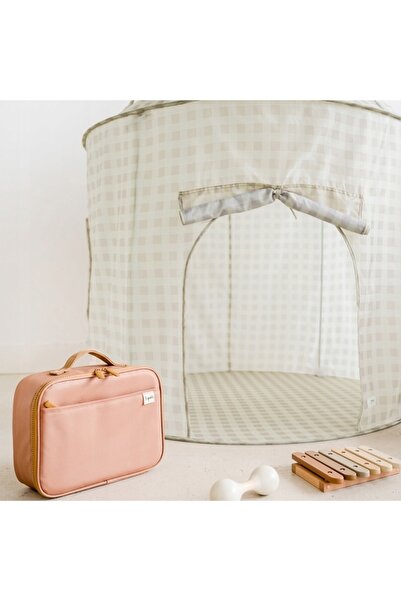 NO BRAND 3 Sprouts Cort pentru copii Recycled Gingham Beige ITNGBG