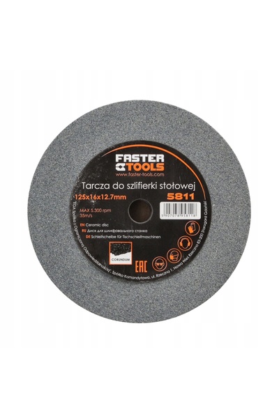 NO BRAND FASTER TOOLS disc pentru polizor de banc 125x16x12,7mm - SET 10 bucăți