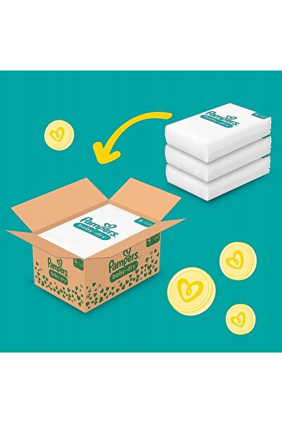 Pampers Scutece Baby-Dry mărimea 4 (9-14kg) 204 bucăți.