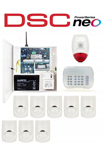 DSC KIT SISTEM DE ALARMĂ GSM LTE CU 8 SENZORI DE MIȘCARE BOSCH PENTRU CASĂ, M...
