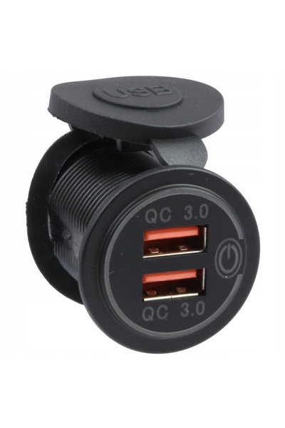 NO BRAND Priză de încărcare QC 2x USB 3.0A Încărcare rapidă Roșu