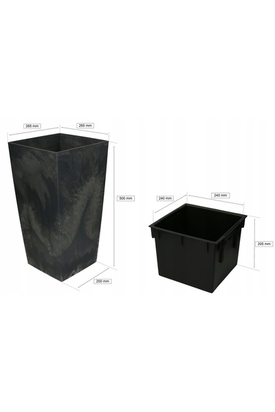 NO BRAND Jardinieră cu inserție 265x265x500MM, capac protector pentru flori ș...