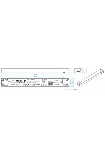 NO BRAND Sursă de alimentare LED GLP GTPC-75-24-S 75W 24V CC 3,125A