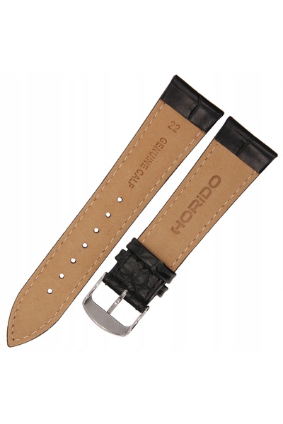 NO BRAND HORIDO 9612 - NEGRU - 22mm - Curea de ceas din piele texturată