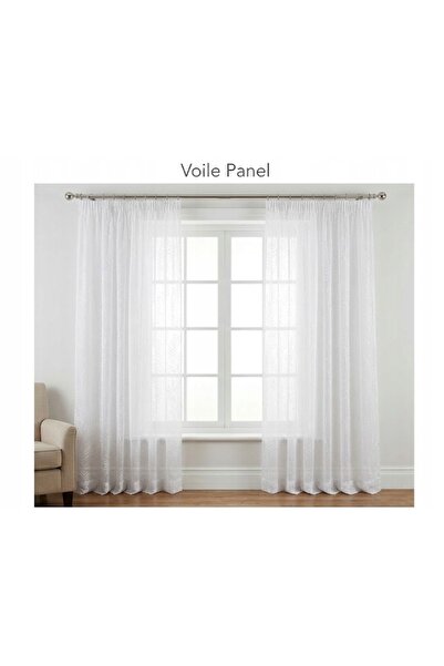 NO BRAND Tyrone Voile Panel Perdea decorativă simplă cu modele albe 140x183cm