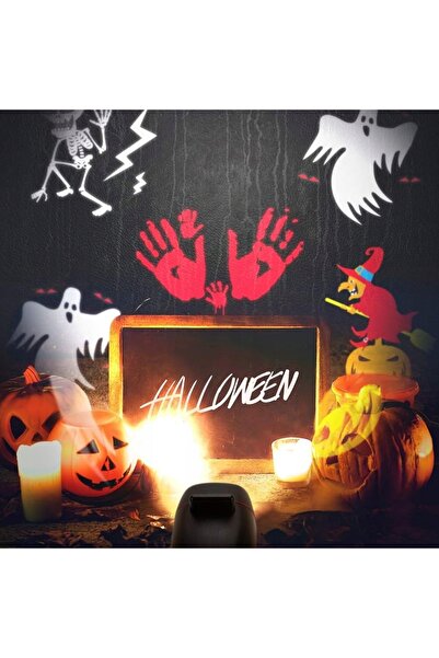 NO BRAND PROIECTOR LED DE SĂRBĂTORI CU 16 DIAPOZITIVE: HALLOWEEN, CRĂCIUN, IP65