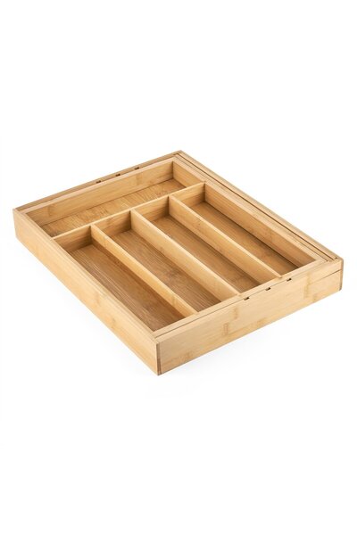 Konighoffer Organizator sertar tacâmuri din bambus 30,5-50 x 38 x 5 cm