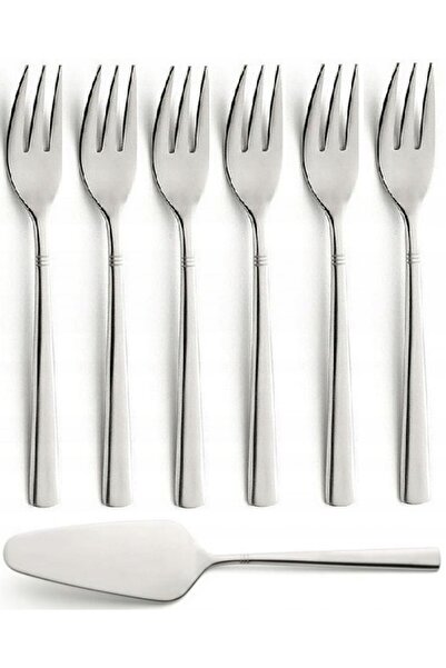 Amefa Set de 7 piese Dakota 8413 cu model tort, lopată și furculiță, pentru 6...