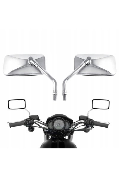 NO BRAND Oglindă motocicletă 10MM, crom argintiu, universală pentru scuter.