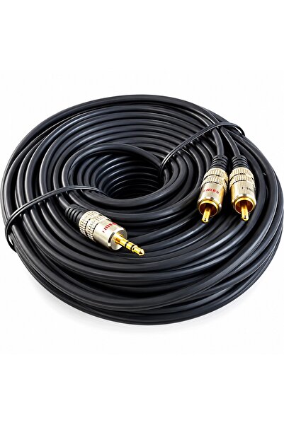 NO BRAND Cablu audio jack 3.5mm stereo la 2 mufe RCA 15m AUDIO