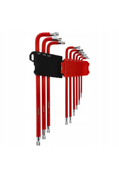 NO BRAND Set de chei Torx S2 RED extra lungi 9 bucăți. Schmith